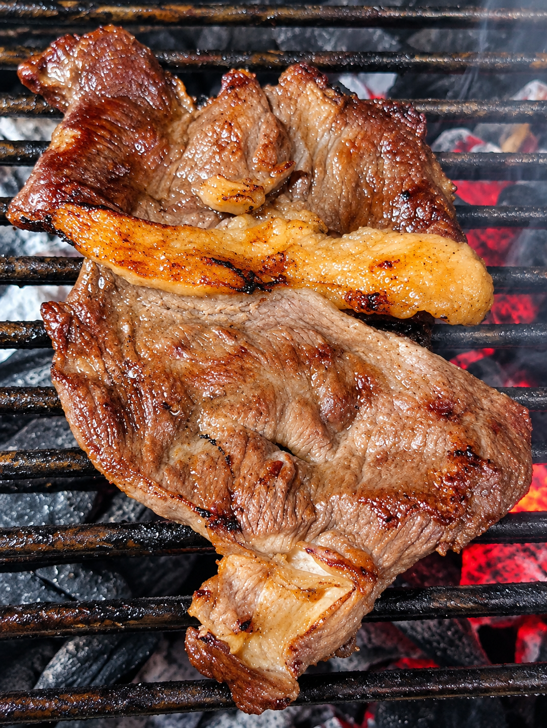 Carne oreada asada a la parrilla